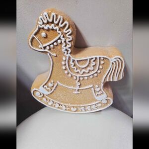 Gingerbread Rocking Horse Christmas Holiday Decor Decoration Figure 9"
